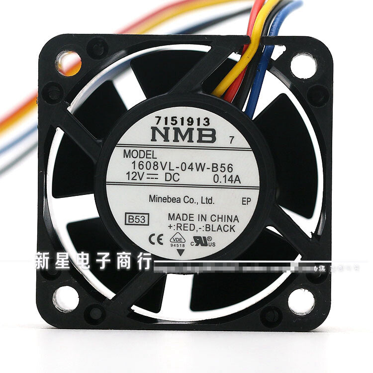 1pcs  NMB 1608VL-04W-B56 4020 0.14A 12V 4-wire PMW cooling fan