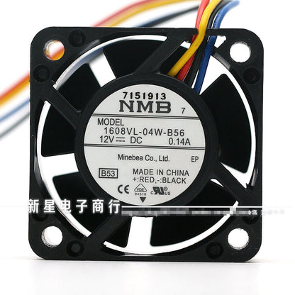 1pcs  NMB 1608VL-04W-B56 4020 0.14A 12V 4-wire PMW cooling fan