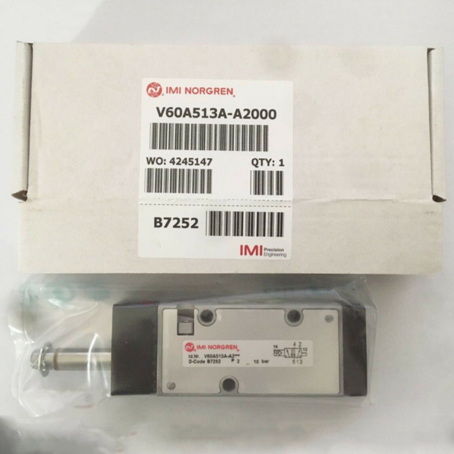 Norgren V60A513A-A2000 Solenoid Valve 2000PSI 1/4" BSP Male to BSP Male 2000PSI 1/4" BSP Male to BSP Male 2000PSI 1/4" BSP Male to BSP Male 2000PSI 1/4" BSP Male to BSP Male 2000PSI 1/4" BSP Male to BSP Male 2000PSI 1/4" BSP Male to BSP Male - NORGREN