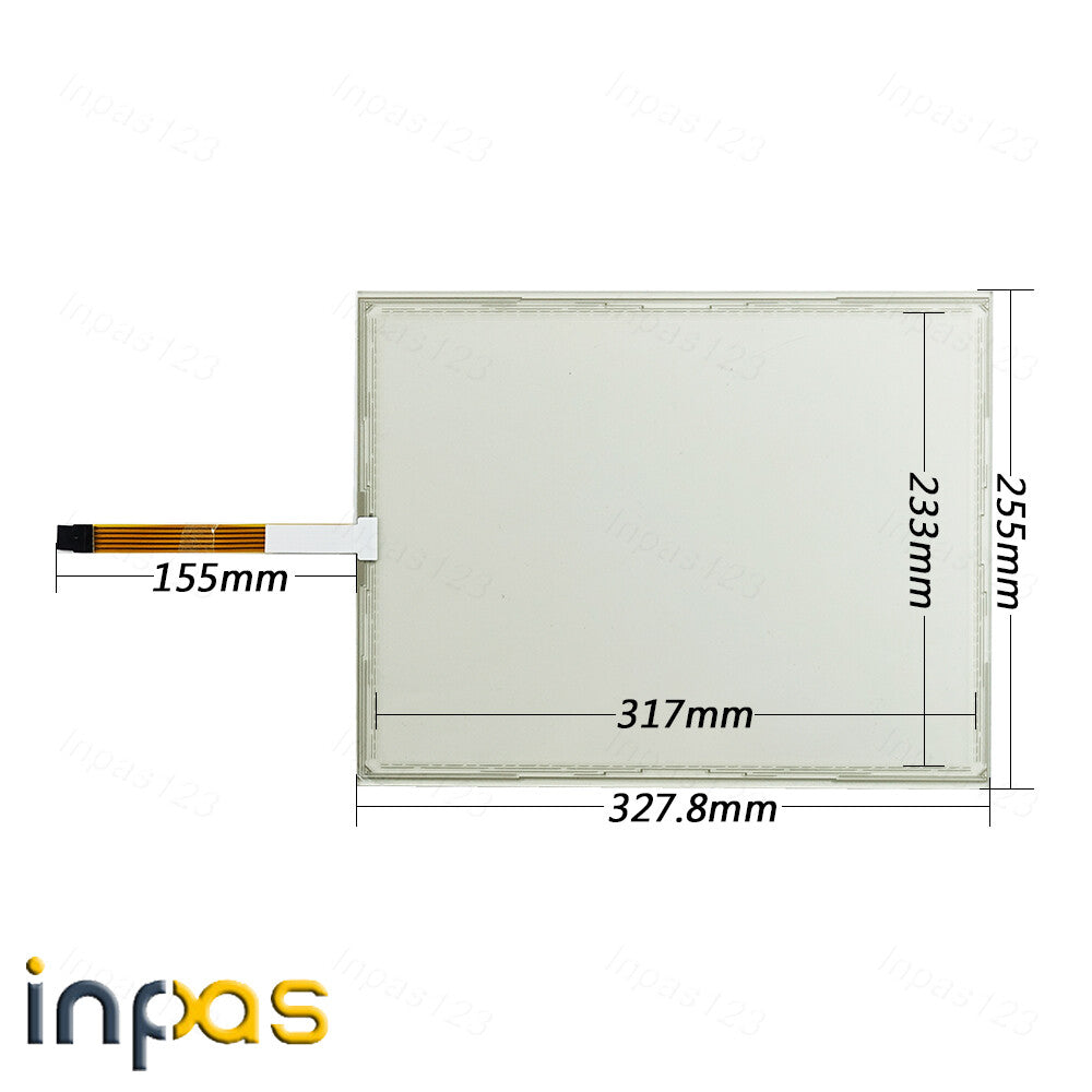 new For 6186M-15PT 6186M-15PTSS Touch panel screen glass + Front Film overlay