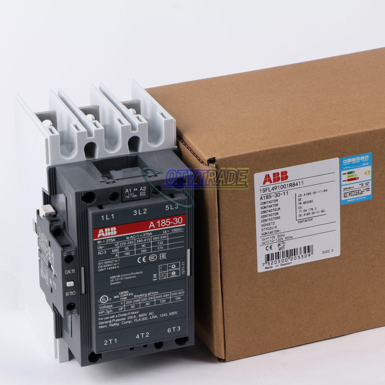 new ONE  ABB Contactor AC Contactor A185-30-11 185A 110V#HL