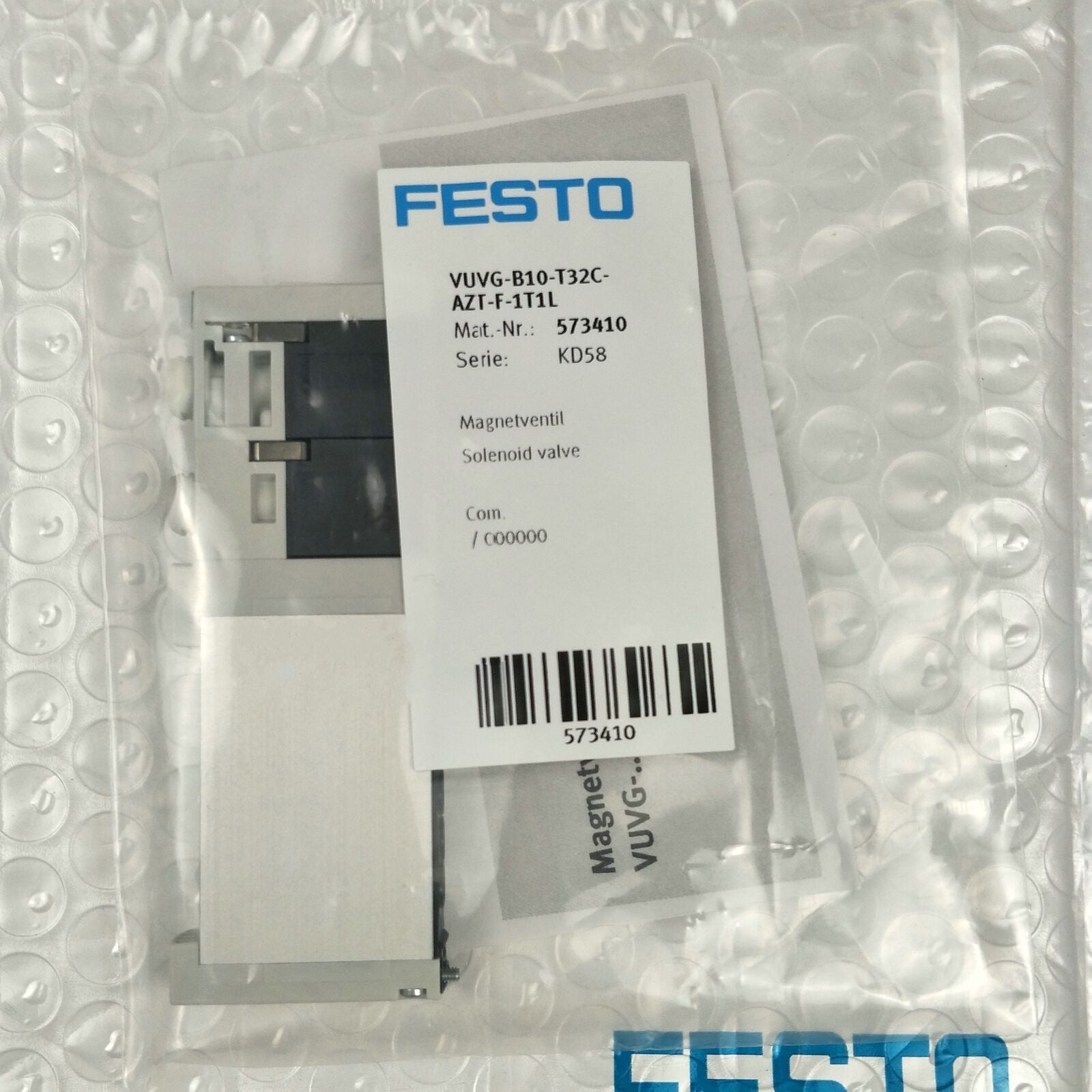 new 1PC Festo 573410 VUVG-B10-T32C-AZT-F-1T1L Solenoid Valve spot stock - KOEED