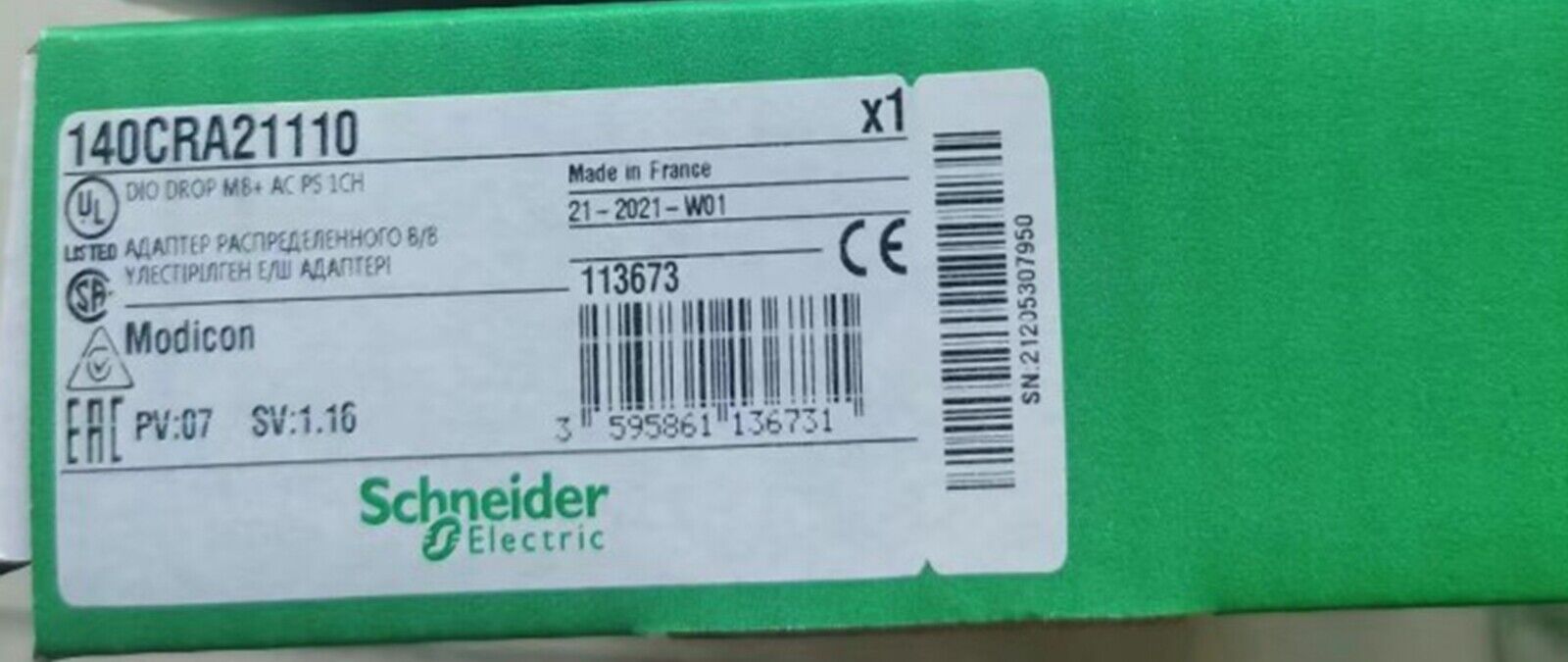 new  Schneider Electric Modicon 140CRA21110 140-CRA-211-10