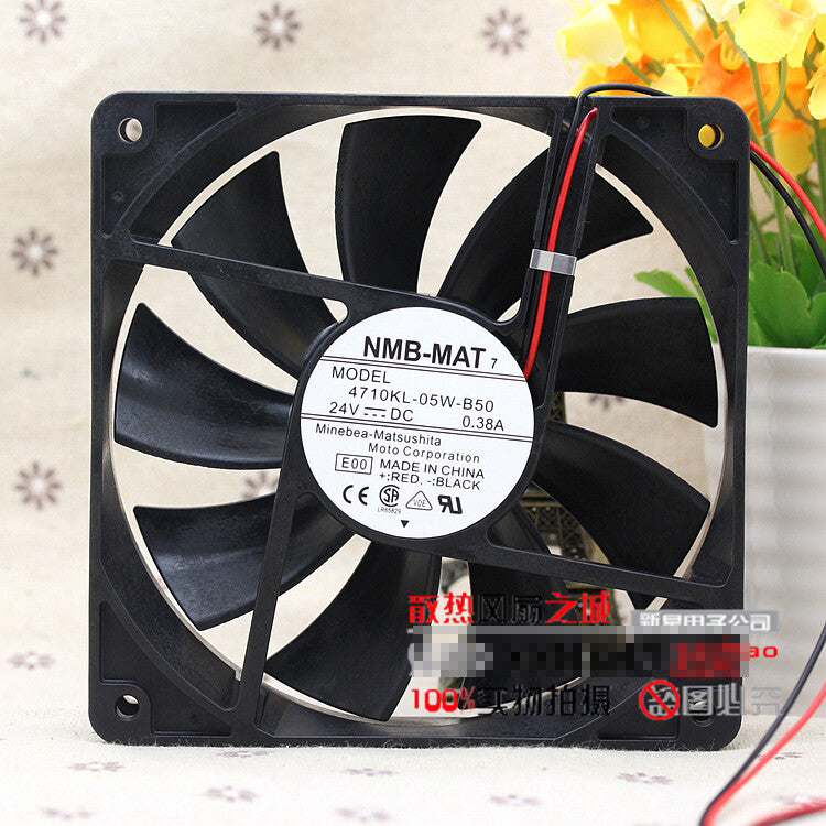 1pcs NMB 4710KL-05W-B50 12025 0.38A 24V 12CM 2-wire cooling fan