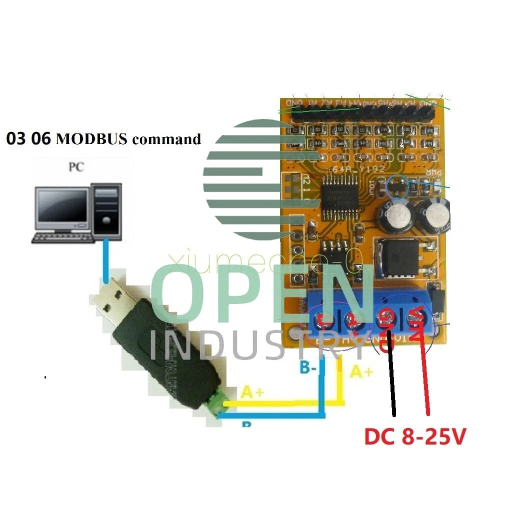 1PCS 5V 10V 7CH Analog Voltage acquisition Sampler RS485 ModBus RTU Module