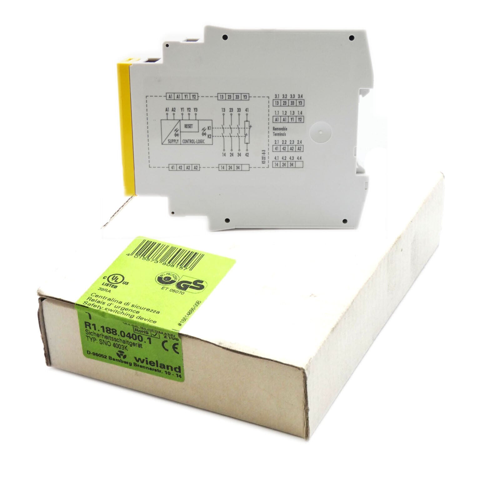 Wieland Safety Relay SNO4003K - New 1PCS - WIELAND