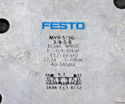 new Festo MVH-5/3G-3/8-S-B Solenoid Valve 15346 - FESTO