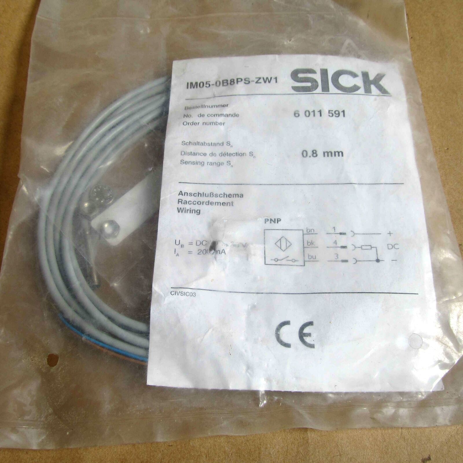 ONE SICK Proximity Switch IM05-0B8PS-ZW1 Fast - ONE SICK