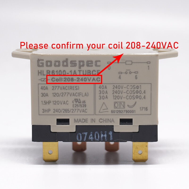 1PC Goodspec HLR6100-1ATUBCF 208-240VAC Compressor Relay 4 Pins 40A
