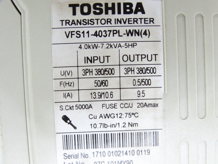 TOSHIBA VFS11-4037PL-WN(4) DRIVE TOSHIBA