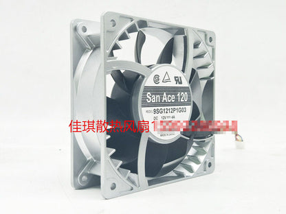 1pcs Sanyo 9SG1212P1G03 12038 12V 4A 12 cm aluminum case fan