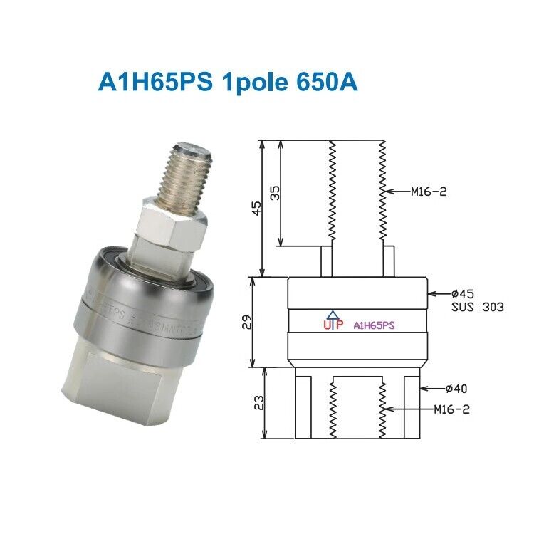 new 1pcs Asiantool Mercury Conductive Slip Ring A1H65PS 1pole 650A Rotary Connector - ASIANTOOL