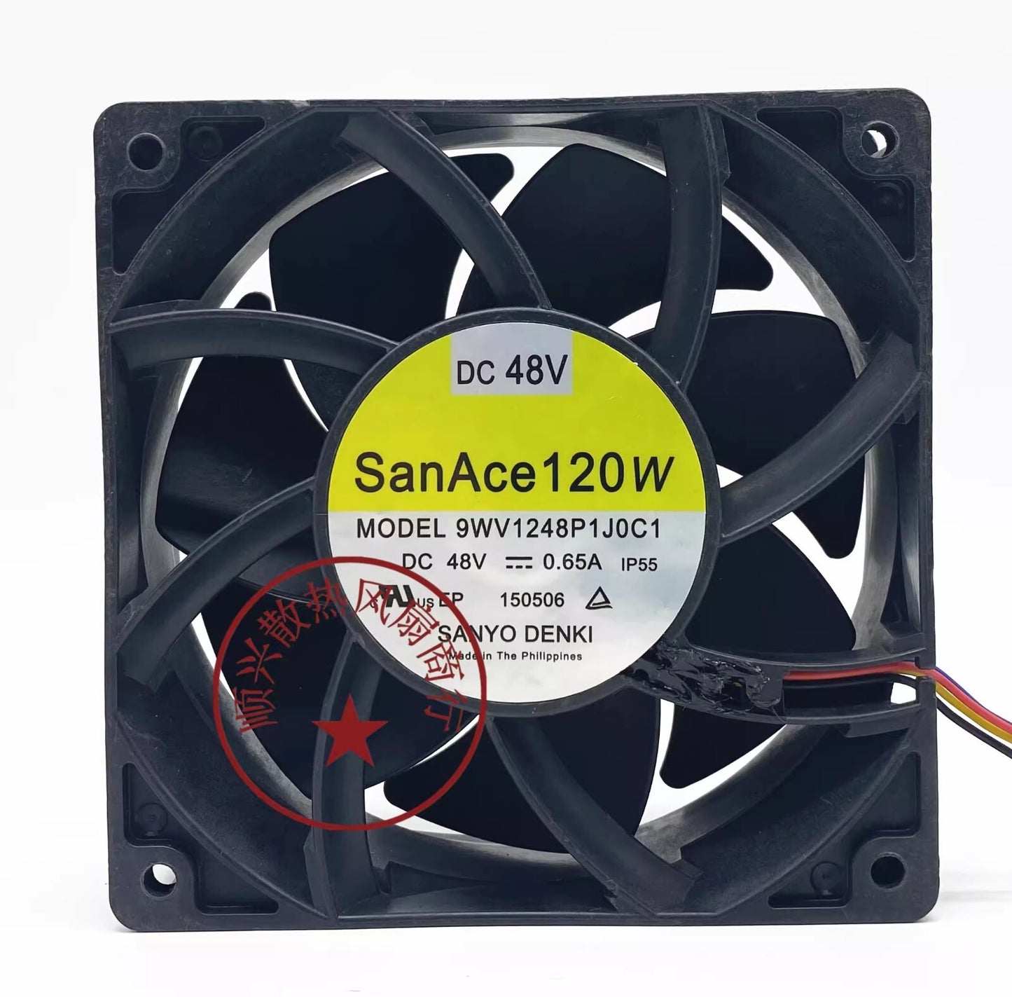 Sanyo 9WV1248P1J001 12038 DC48V 0.65A 12CM 4-Wire IP55 Waterproof Cooling Fan