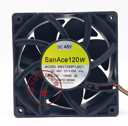 Sanyo 9WV1248P1J001 12038 DC48V 0.65A 12CM 4-Wire IP55 Waterproof Cooling Fan