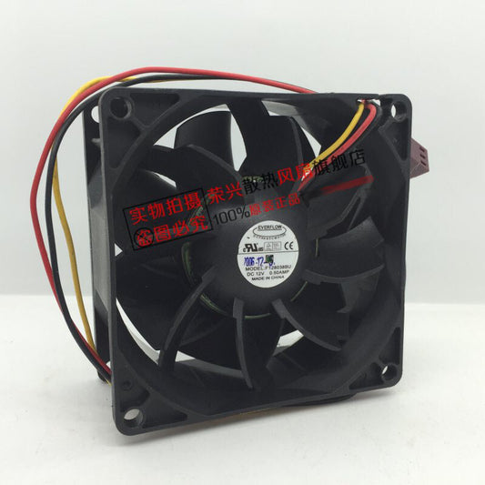 EVERFLOW F128038BU 8038 12V 0.50AMP 3-wire 8cm cooling fan