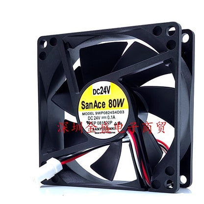 Sanyo 9WP0824S4D03 DC24V 0.1A 80*80*25MM 3-Pin Inverter Server Cooling Fan