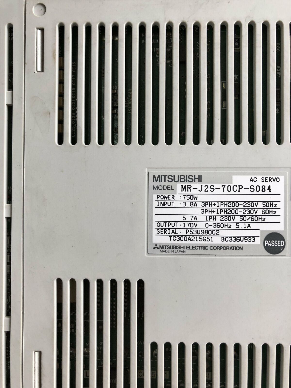 Mitsubishi MRJ2S70CPS084 servo drive test OK - MITSUBISHI