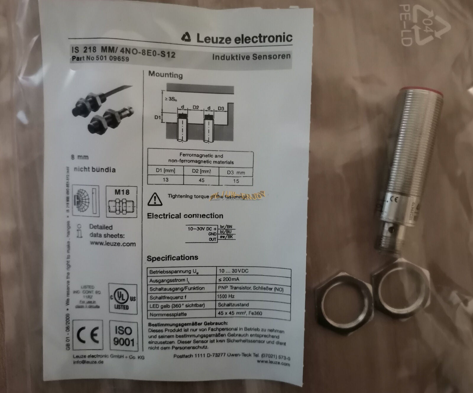 new 1PC For Leuze 218MM/4NO-8E0-S12 Sensor IS 218 MM/4NO-8E0-S12 50109701 - LEUZE