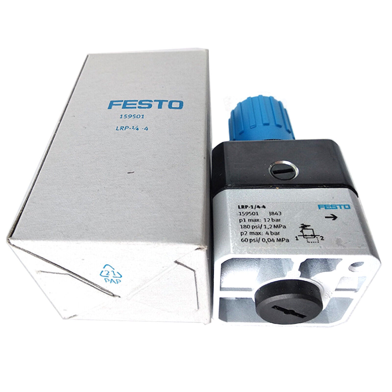 FESTO Precision Pressure Regulator Fitting Model: LRP-1/4-4 159501 - FESTO