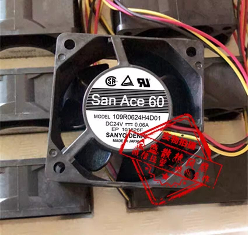 SANYO 109R0624H4D01 6025 DC24V 0.06A 6CM 3-Wire Inverter Cooling Fan