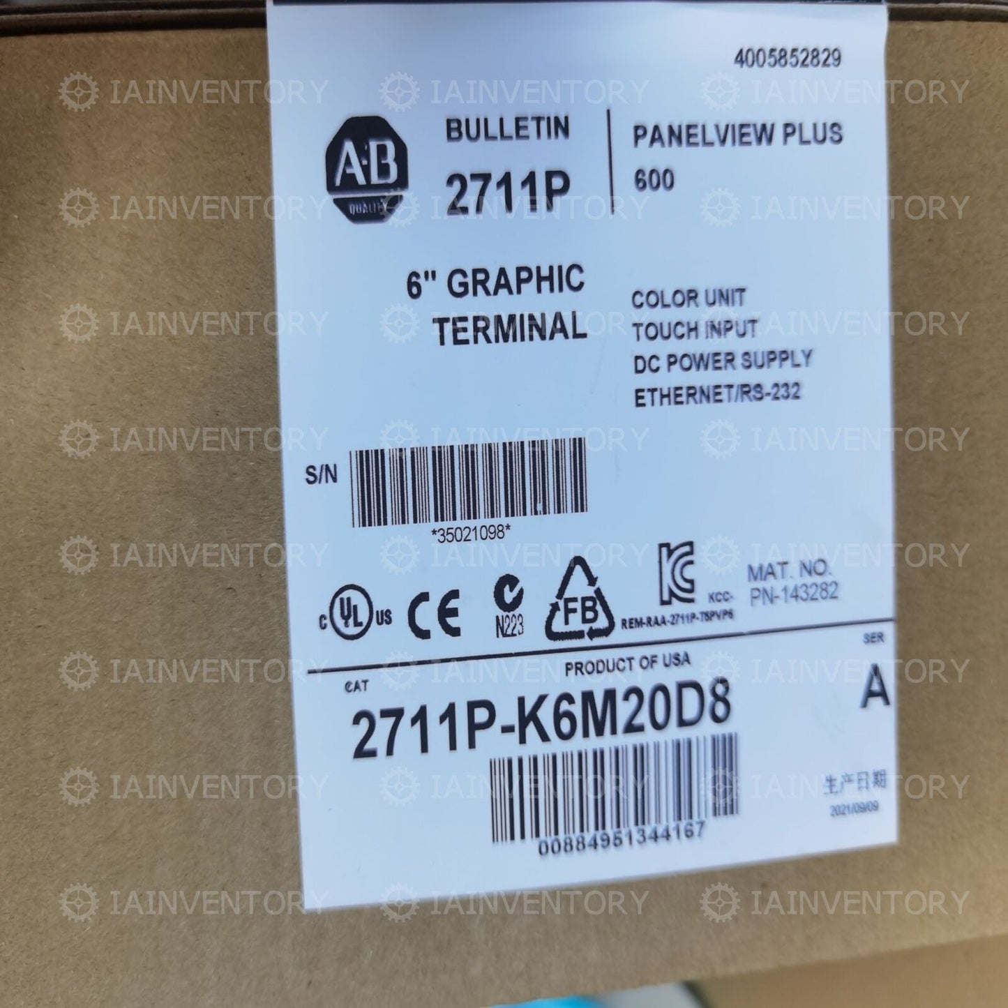 NEW AB 2711PK6M20D8 PLC 2711P-K6M20D8 Ship - AB AUTOMATION SOLUTIONS