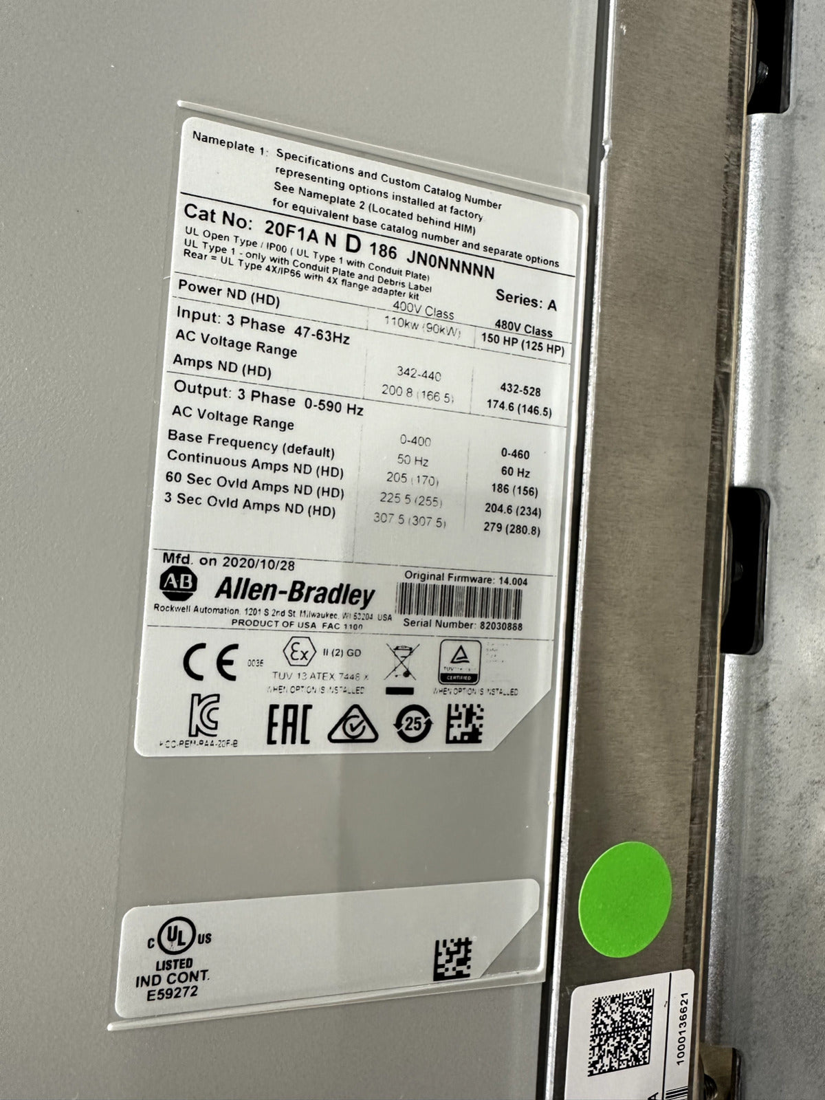 Allen Bradley 20F1AND186JN0NNNNN - ALLEN BRADLEY