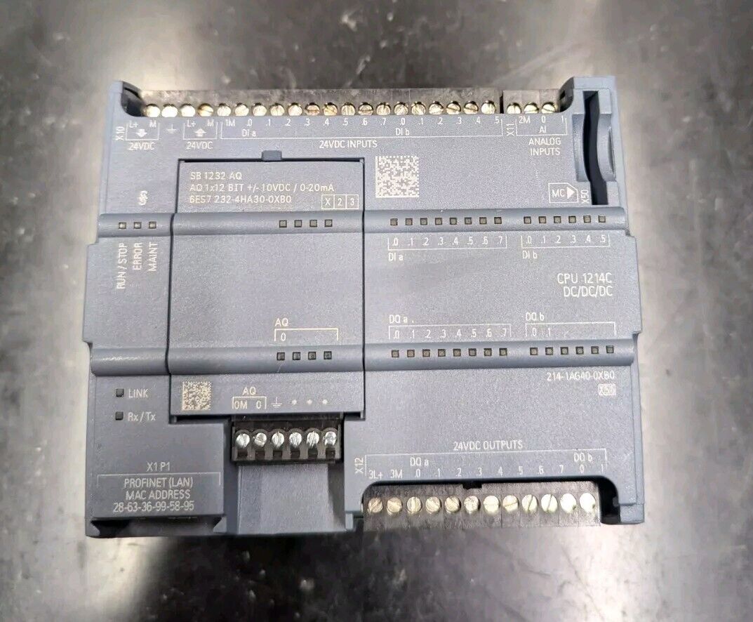 used Siemens CPU 1214C DC/DC/DC Simatic S7-1200 6ES7 214-1AG40-0XB0