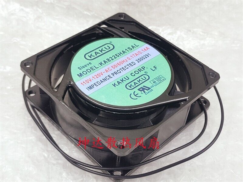 new 1 pcs KAKU Fan KA8225HA1SAL AC110V-120V 8025 8cm aluminum frame cabinet fan - KAKU