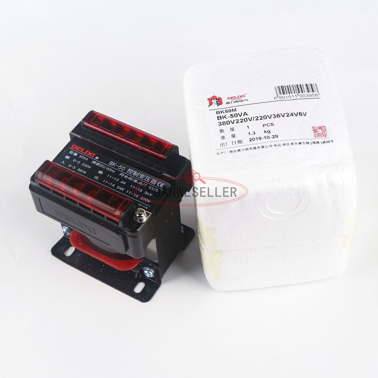 DELIXI Control Transformer BK-50VA 380V/220V to 220V/36V/24V/6V - DELIXI