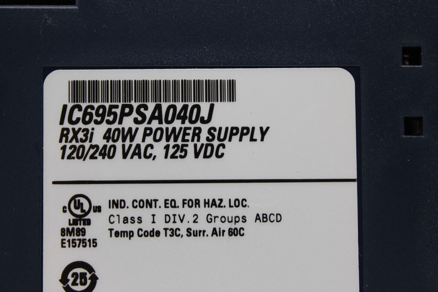 used GE Fanuc IC695PSA040J Power Supply - GE
