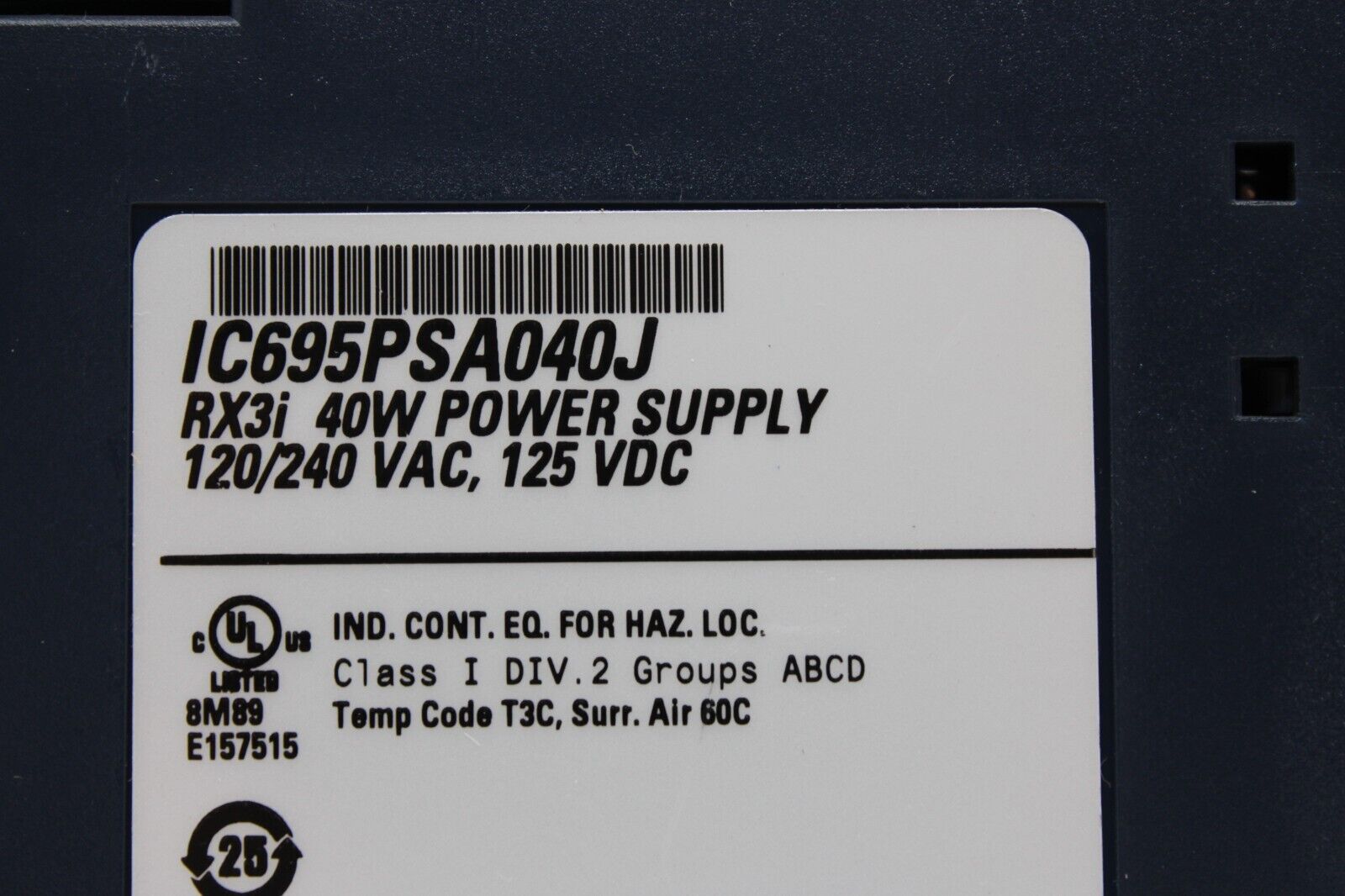 used GE Fanuc IC695PSA040J Power Supply - GE