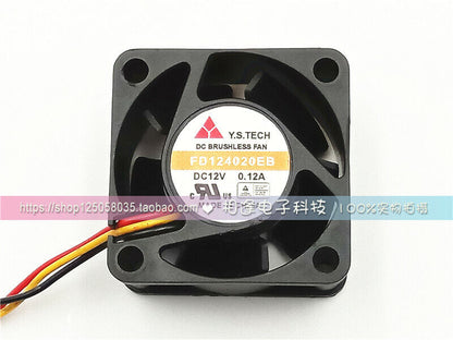 new For Y.S.TECH FD124020EB Cooling Fan DC12V 0.12A 4020 40x40x20mm 3-wire - Y.S.TECH