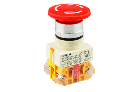 10PCS  DELIXI LAY7-11ZS LAY711ZS PUSHBUTTON SWITCHES RED