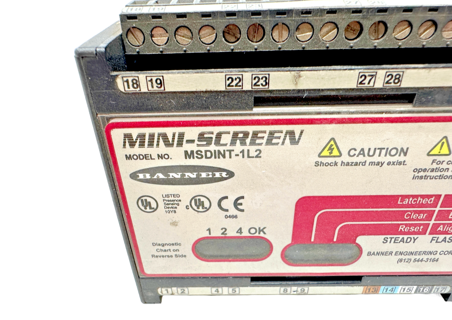 used Banner MSDINT-1L2 Light Curtain Control Module