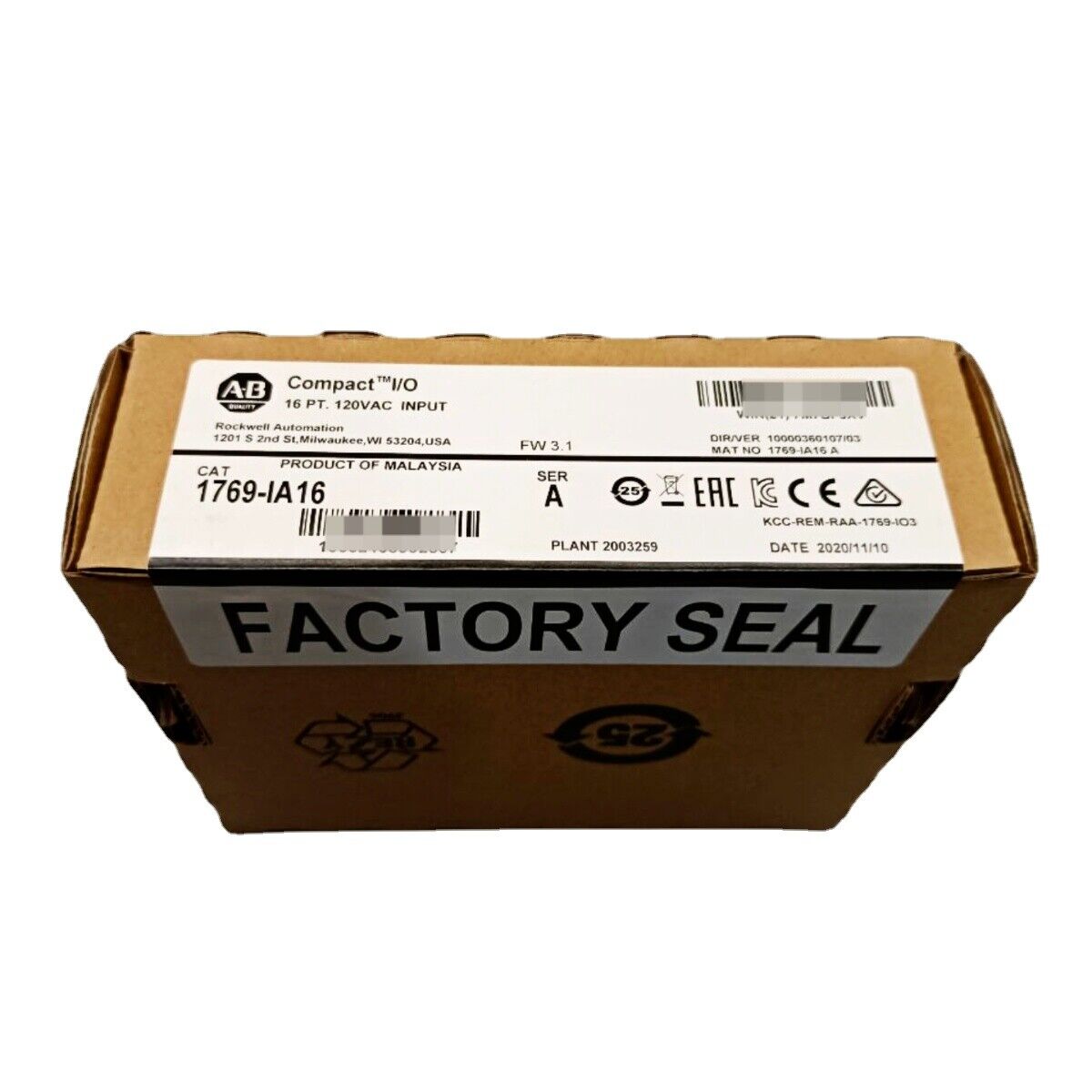 Factory Sealed AB 1769-IA16 CompactLogix 16 Pt 120VAC Module New in Box - COMPACTLOGIX