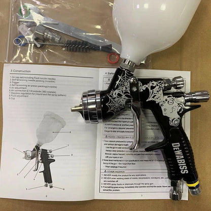 Black Spider Spray Gun 1.3mm Nozzle TE20 LVMP Paint Tool 600ml for Devilbiss