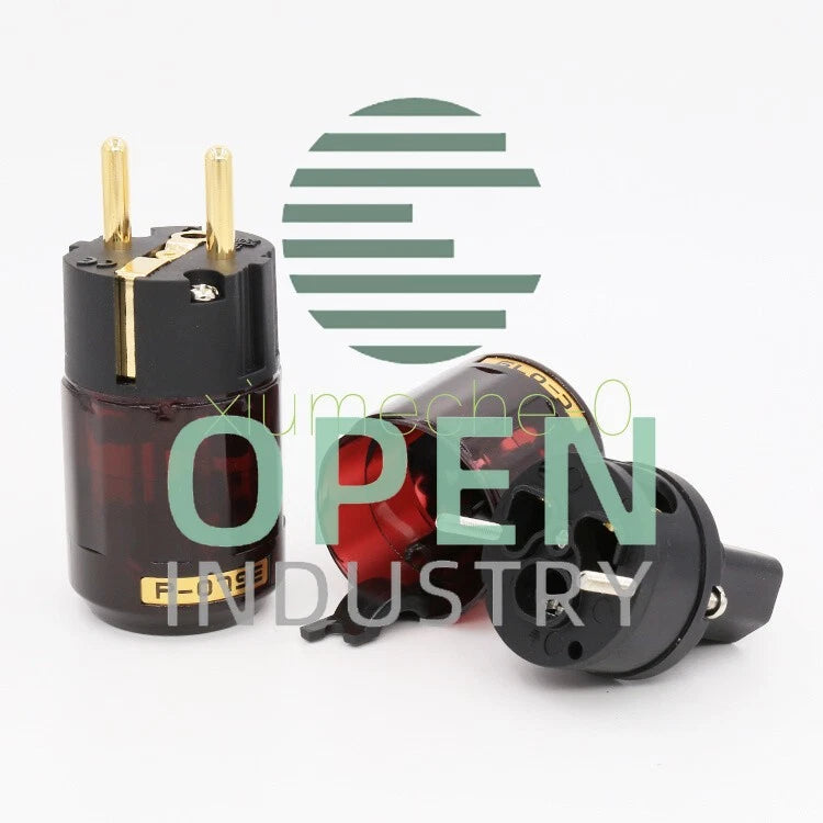 1 Pair P-079E+C079 24k Gold-Plated EU Power Plug ac power cord plugs