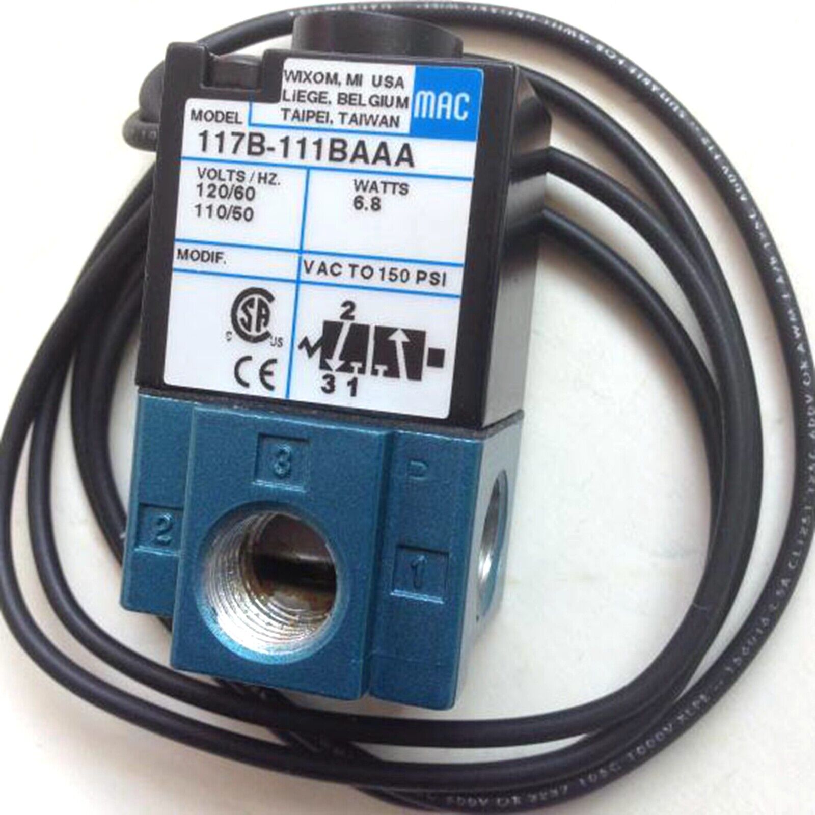 MAC 117B-111BAAA Solenoid Valve, industrial solenoid valve, pressure control valve, reliable performance, high durability - MAC