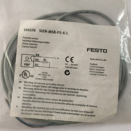FESTO SIEN-M5B-PS-K-L 150370 Proximity Switch | FESTO industrial proximity switches | FESTO switch mounting options | FESTO industrial control switches - FESTO