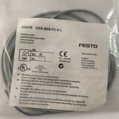 FESTO SIEN-M5B-PS-K-L 150370 Proximity Switch | FESTO industrial proximity switches | FESTO switch mounting options | FESTO industrial control switches - FESTO
