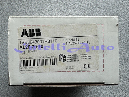 ABB AL26-30-10 CONTACTOR 40A-28A, 600V, 24VDC COIL, 1NO, 1SBL243001R8110