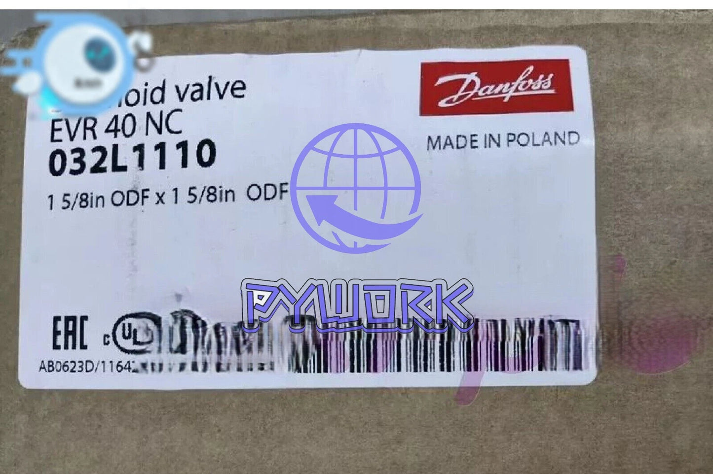 1PC- Danfoss 032L1110 Solenoid valve, EVR 40, Solder, ODF, 1 5/8 in- ~