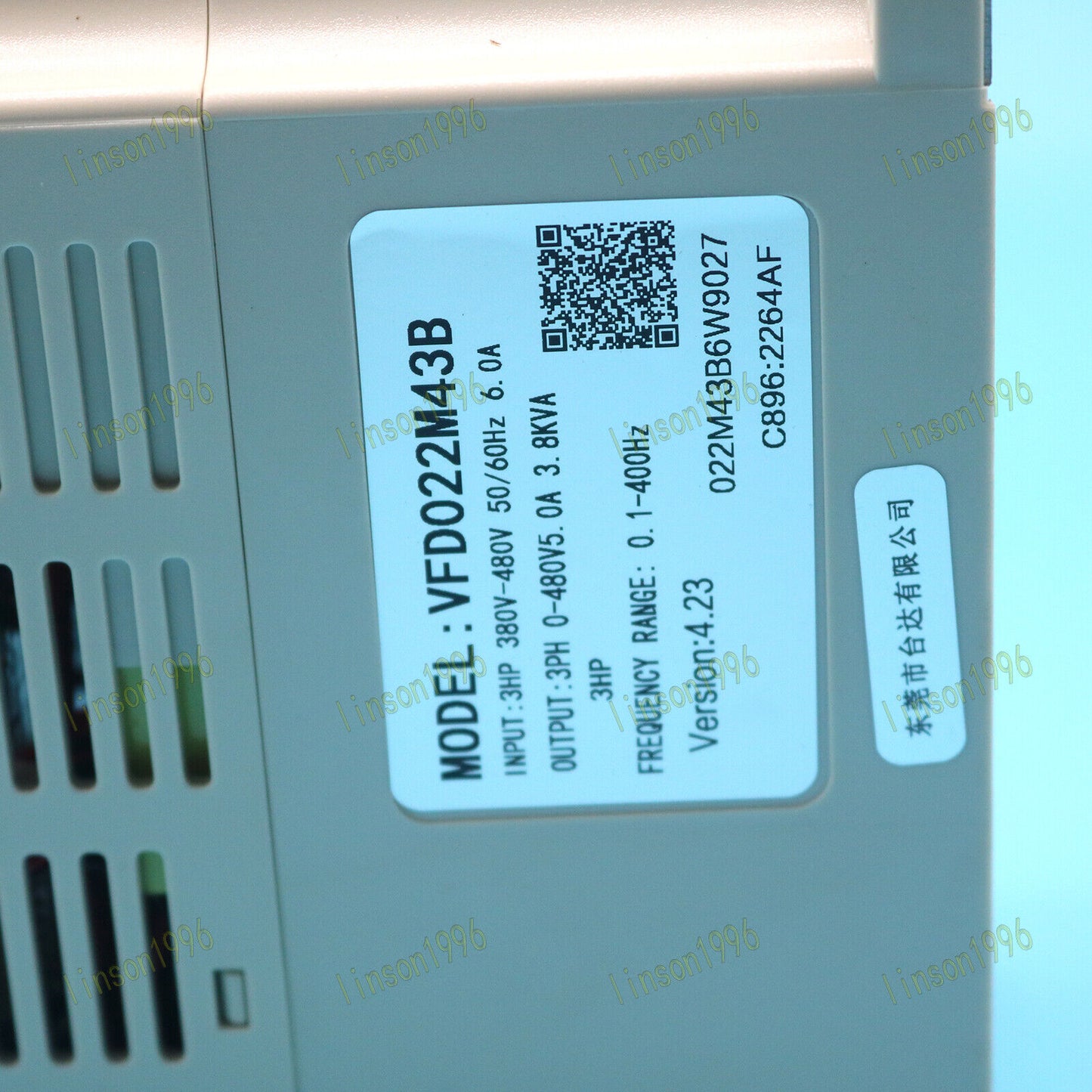 Delta Inverter VFD022M43B 380V 2.2KW 3-Phase Inverter with Tested Good Condition - DELTA