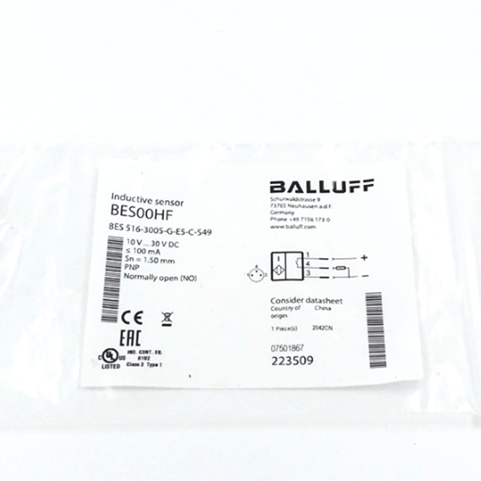 BALLUFF BES 516-3005-G-E5-C-S49 516-3005-G-E5-C-S49 Inductive Sensor