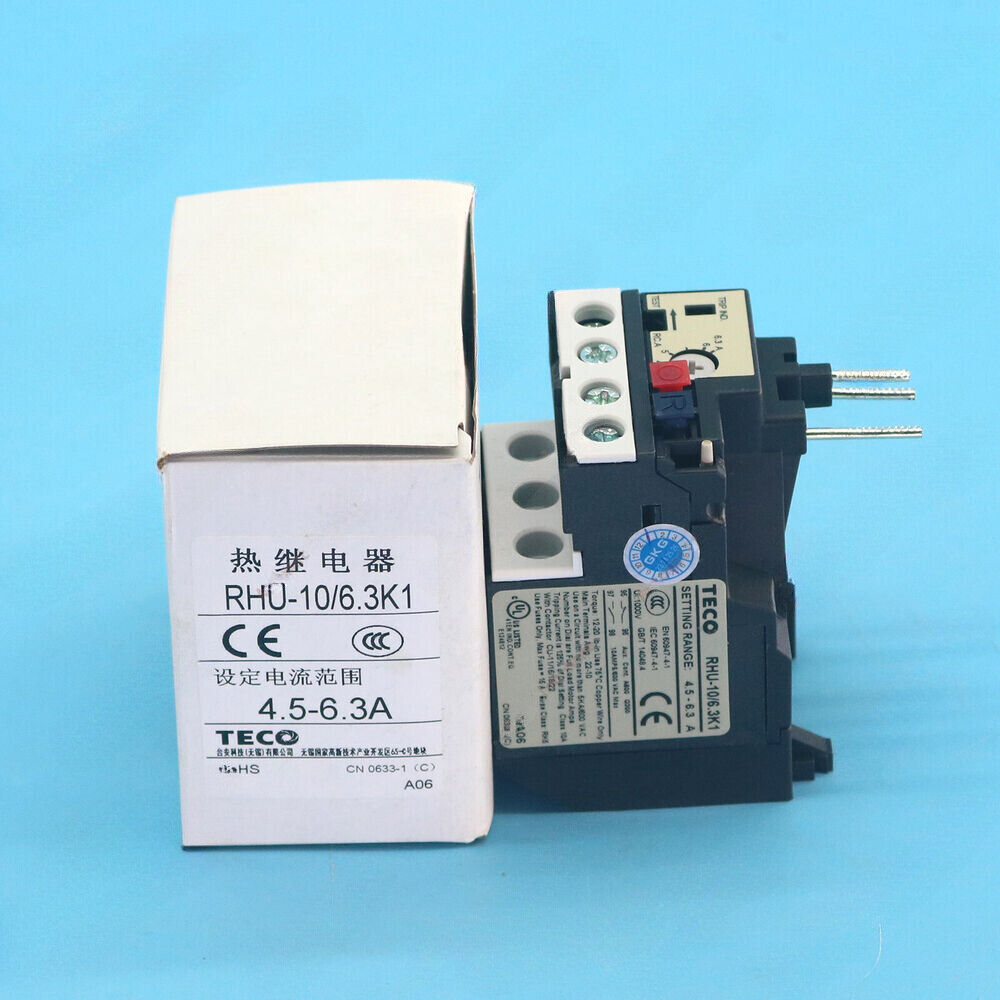 new 1PCS  For TECO RHU-10/6.3K1 4.5-6.3A Thermal overload relay TECO