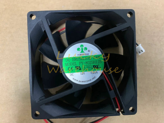 POWERYEAR FAN PY-8025H12S 12v 0.2A 8025 8CM 2 PIN