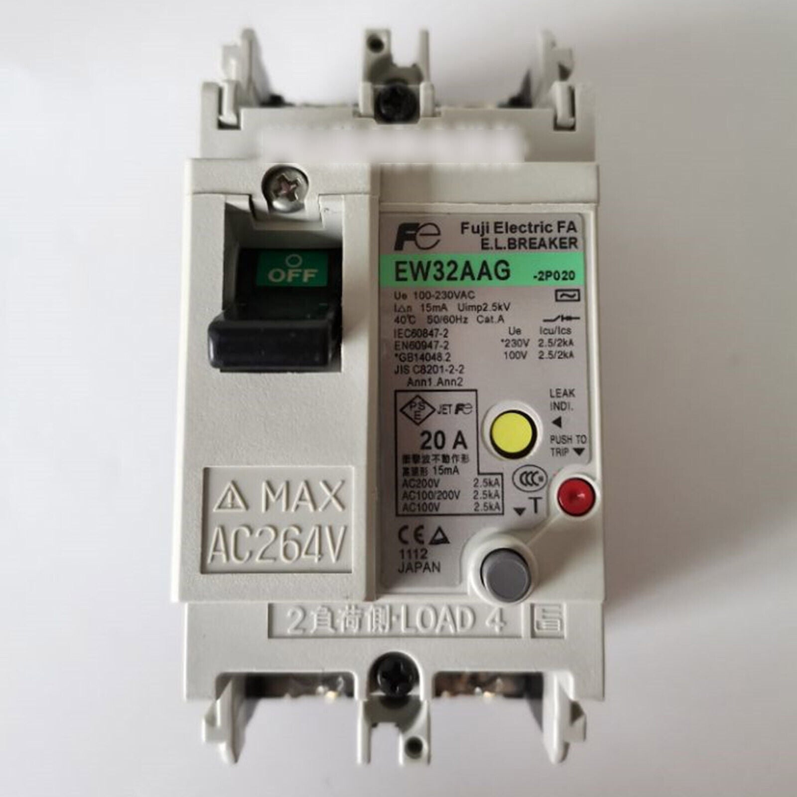 1-PC Fuji EW32AAG 2P 20A Circuit Breaker - FUJI