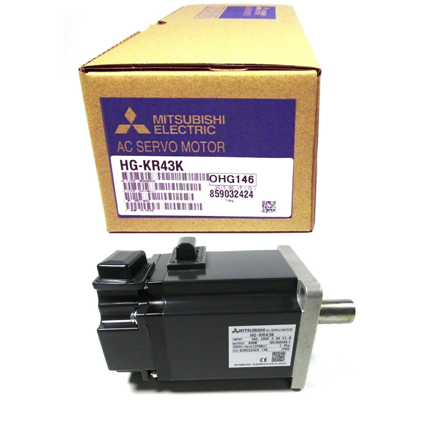 new Mitsubishi HG-KR43K AC brushless rotary servo motor 400W 22-bit absolute - MITSUBISHI