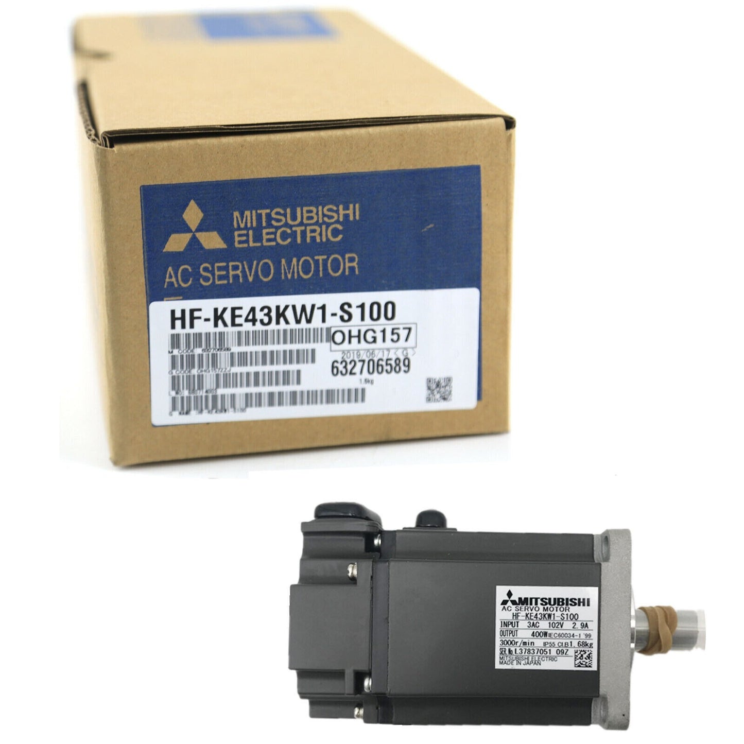 Mitsubishi HF-KE43KW1-S100 AC Servo Motor
