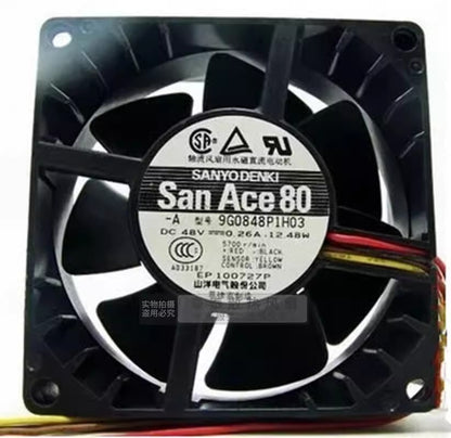 Sanyo 9G0848P1H03 8038 DC48V 0.26A 8CM 4-Wire Inverter Cooling Fan